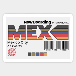 Vintage Mexico City MEX Airport Label Retro Travel Magnet